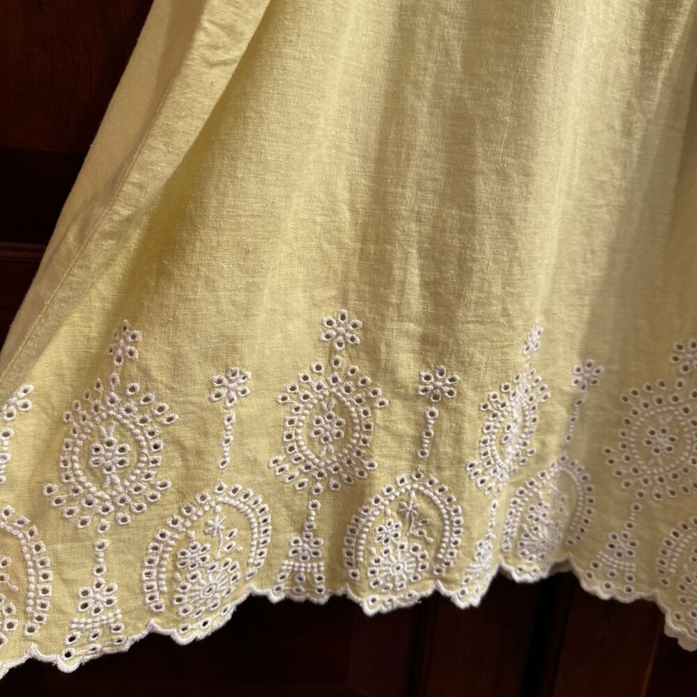 LOFT Yellow Linen Blend Eyelet Embroidered Sleeveless Tank Top NWT XL - Picture 5 of 16